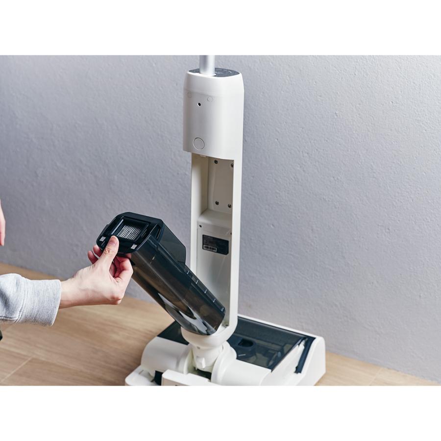 【美品】mindo スティッククリーナー 本体 (付属品、取説付き) dinos（ディノス） スティッククリーナー mindoo 水拭き掃除機 アクア