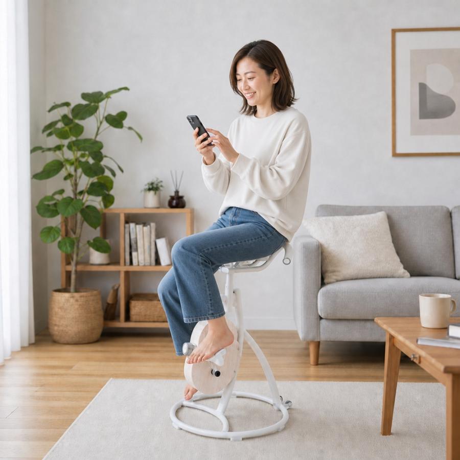 フィットネスバイク エアロバイク コアバイク 静音 家庭用 体幹トレーニング ミニ 【最新モデル】BEAXIS/ビーアクシス バランスコアライド｜送料無料 BL0979 | dinos | 02