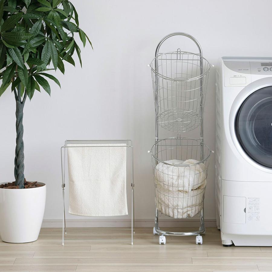 dinos（ディノス） ステンレスランドリーバスケット2段 大 トイレ