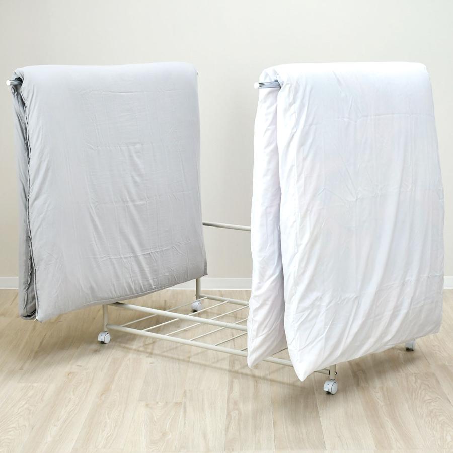 衣類収納 押入収納 クローゼット収納 すのこ 布団収納 頑丈ハンガーラック 押入れ収納 スチール 布団も干せる布団収納ワゴン幅１１１ LM0263 