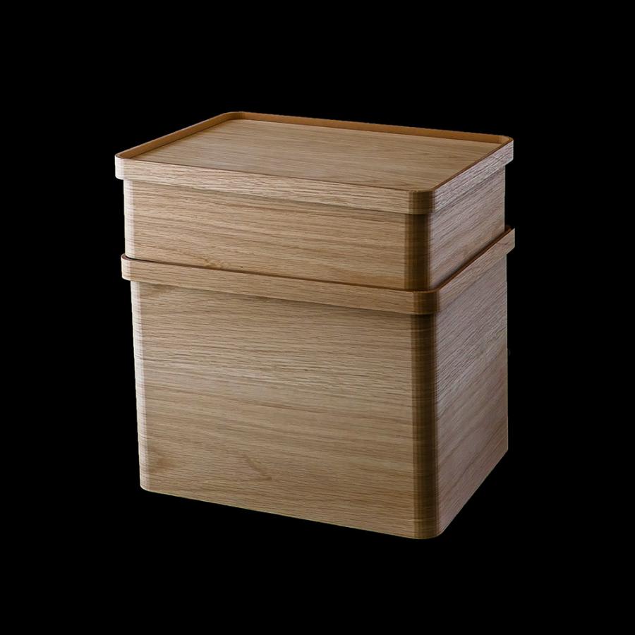 小物収納 収納ボックス 収納ケース 棚付き 日本製 曲木のケーブルボックス 大小セット H47945｜dinos｜04