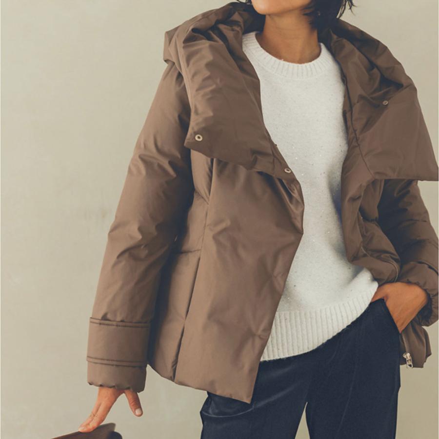 dinos（ディノス） ビッグカラー フーデッド ダウンジャケット