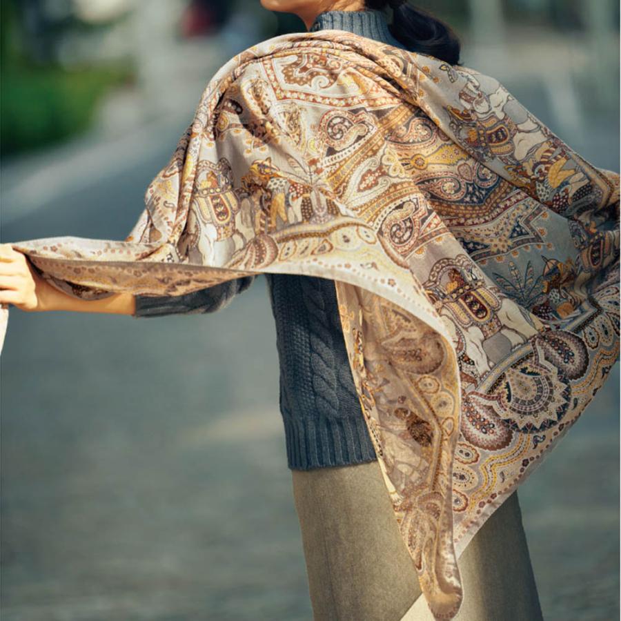 ビンダ社 カシミヤウールシルク スカーフ バッグ 靴 アクセサリー ストール スカーフ マフラー PC5969 dinos（ディノス） ビンダ社 カシミヤウールシルク スカーフ バッグ 靴