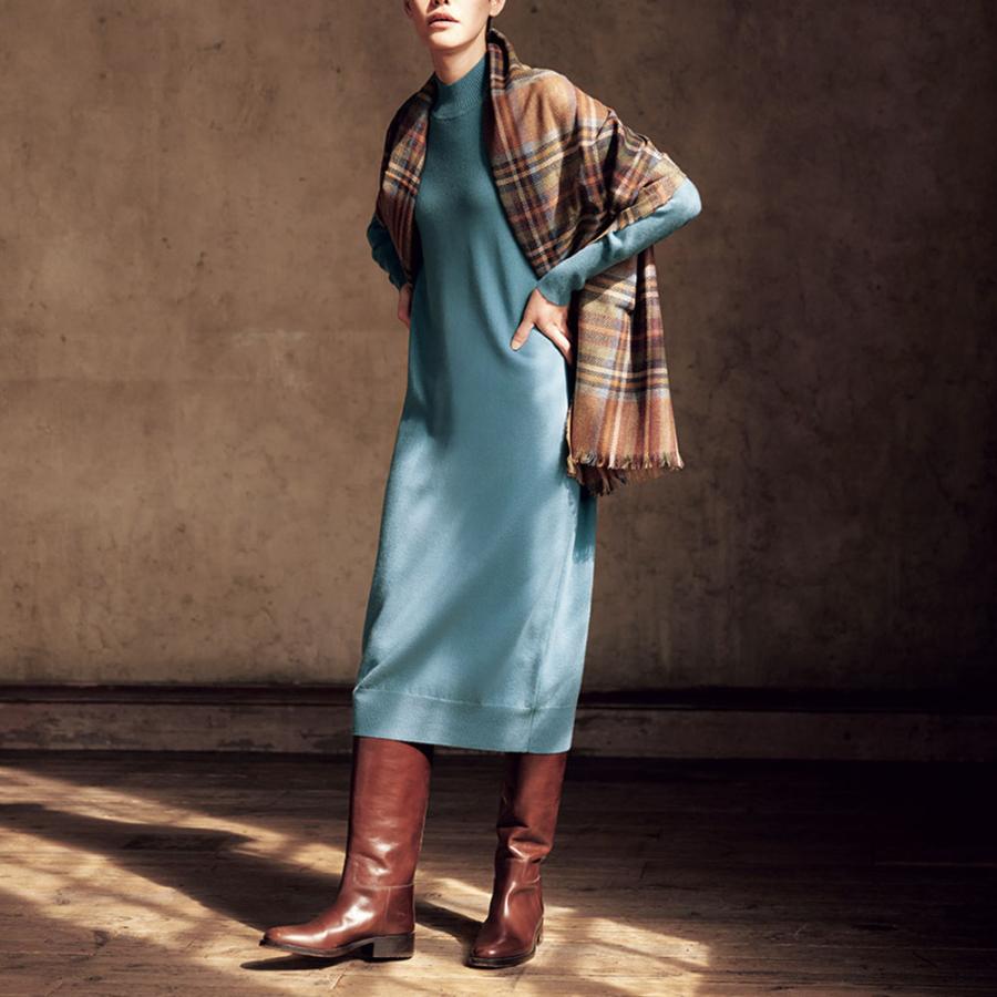 カシミヤハイネック ニットワンピース ファッション ワンピース PC5994 dinos（ディノス） カシミヤハイネック ニットワンピース ファッション