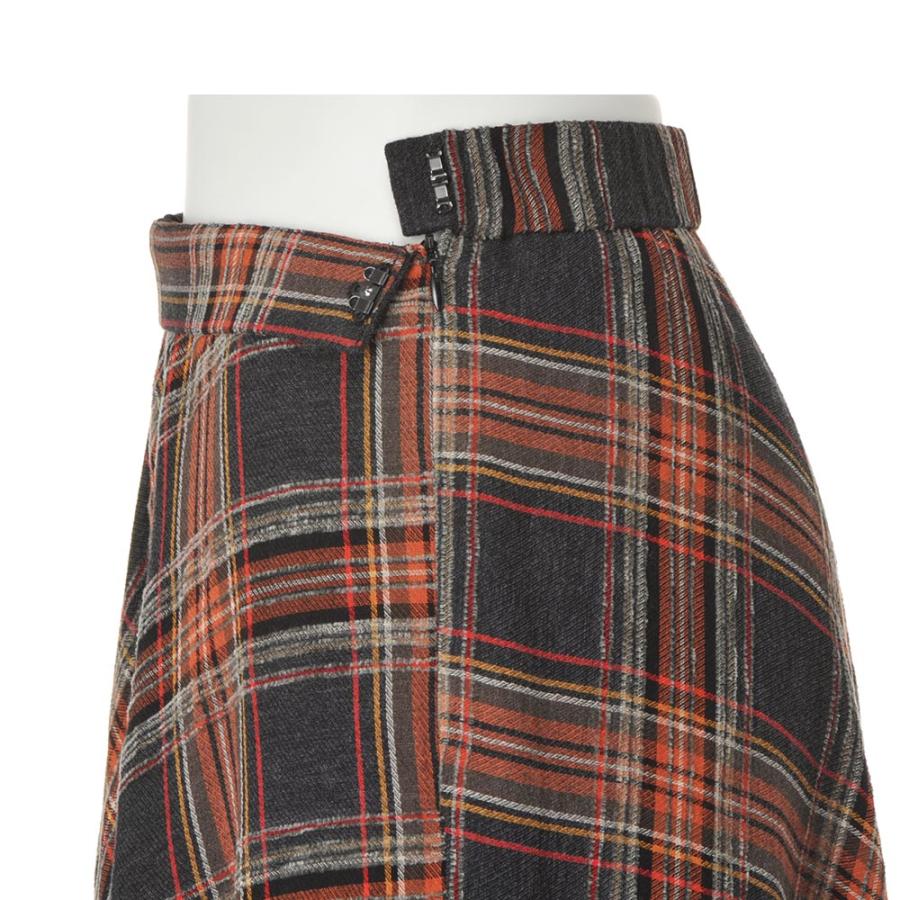 dinos（ディノス） イタリア素材 チェック柄 フレアースカート