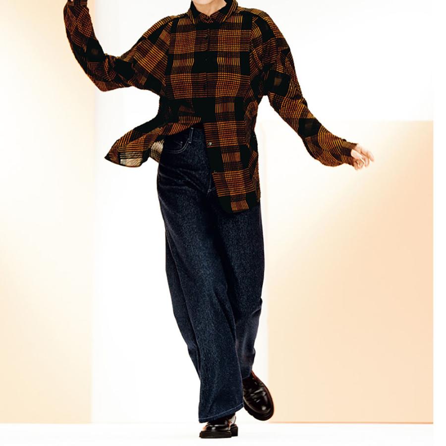 ≪股下丈68cm≫ 「NIKKE」 マフデニム セミワイドパンツ ファッション パンツ PC6239 | アリー | 02