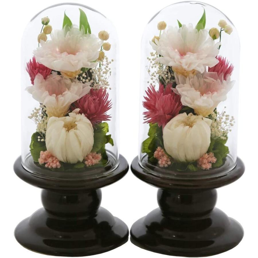 アートフォーシーズン 仏花 ●（茶系）ミニ輪菊glass 対デザイン２個SETピンク プリザーブドフラワー アートフォーシーズン 仏花 茶系 ミニ輪菊glass 対デザイン２個SETピンク プリザーブドフラワー 初七日