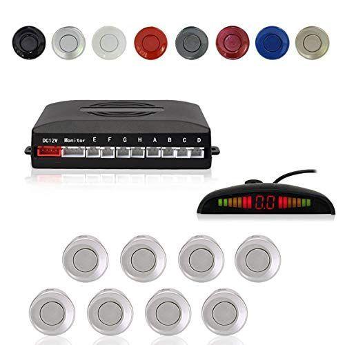 汎用カーソナー車コーナーセンサー Led距離表示 8個 車の前後パッキングセンサー 通知音 12v 銀 Diofioredrago 通販 Yahoo ショッピング