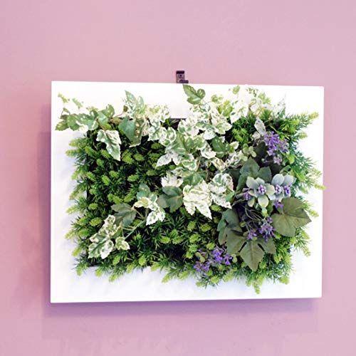壁掛けグリーンフレームフレッシュアイビーホワイト（光触媒）造花・観葉植物・インテリアグリーン