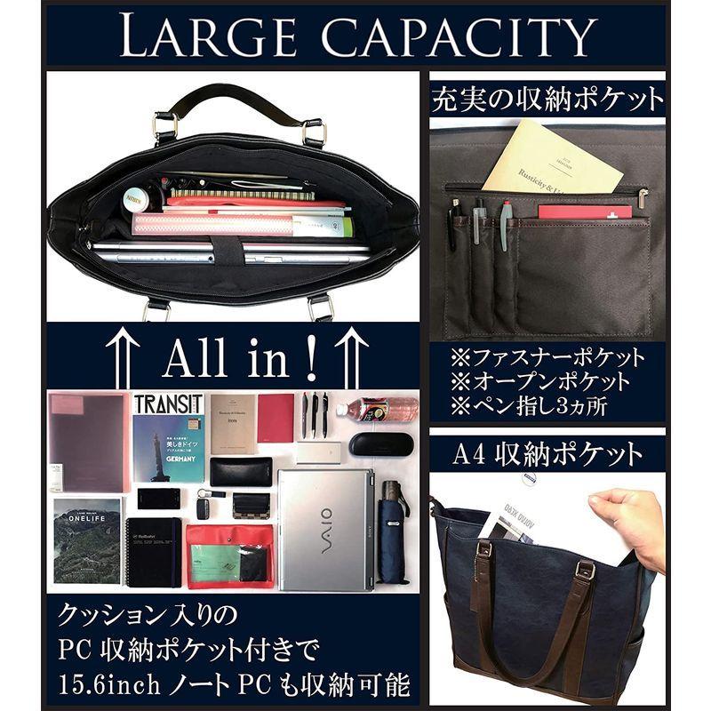 《イーフ》 トートバッグ ビジネストートバッグ ビジネスバッグ メンズ レディース 通勤 通学 大容量 自立型 PC収納 EA1 (ブラック J1072632434(10280円)
