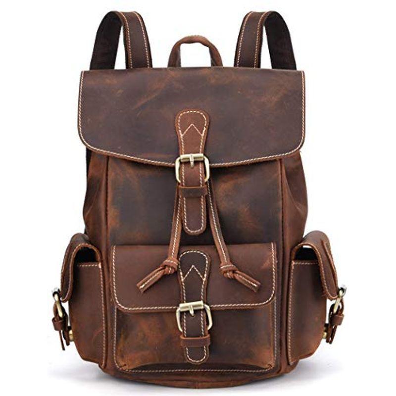 本革 リュック リュックサック メンズ バックパック 本牛革 リュックサック リュックサック デイパック レトロ 大容量 リュック レザー ビンテ 防水 ビジネスリュック Diofioredrago 巾着式 リュックサック