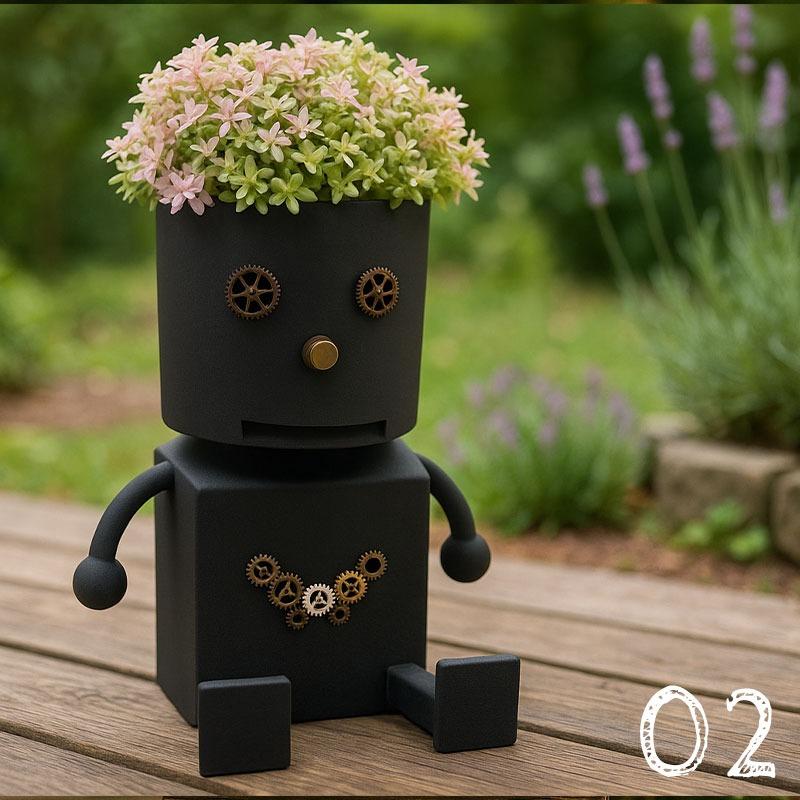 フラワーバルコニー　プランター　花台　フラワーボックス　ロートアイアン　ハイビ社 ロートアイアン製のおしゃれなフラワーボックス・ロボット・花台
