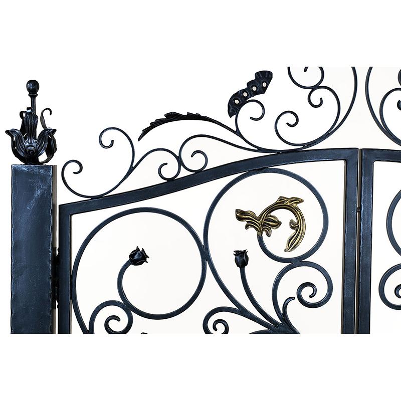 受注製作】特注ロートアイアン製両開き門扉(右扉内開き)おしゃれ