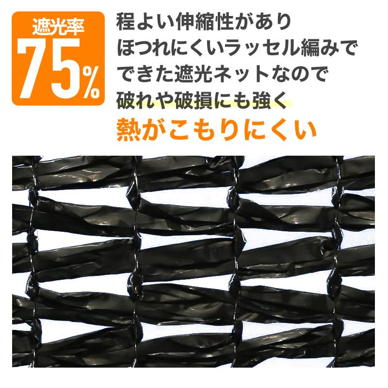 ダイオ 公式 ラッセル遮光網75TH 75％ サイズ 幅2m×長さ10m 黒