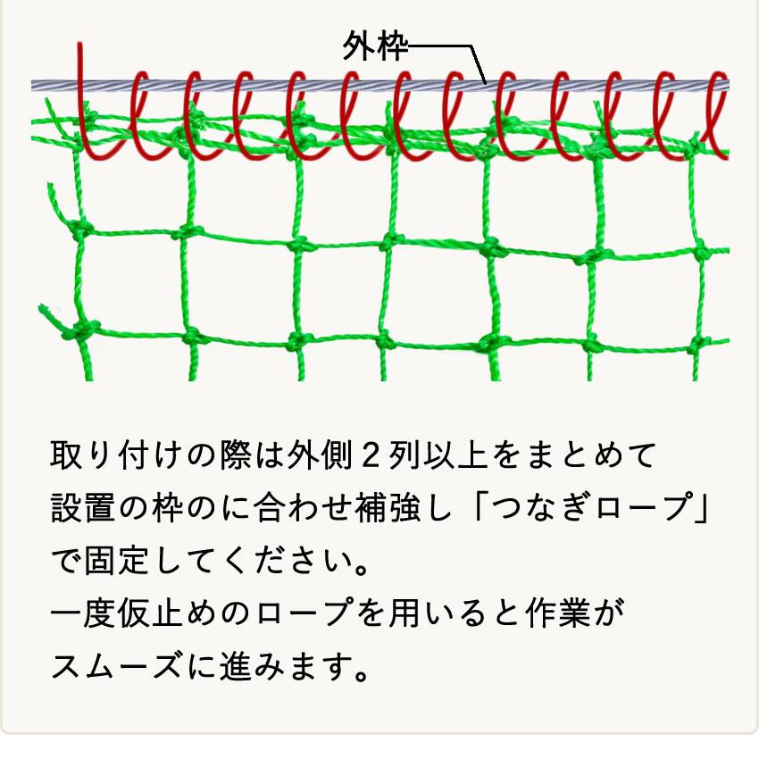 公式 防球ネット ロール 25ｍｍ角目 2ｍ×30ｍ 緑 ポリ有結ゴルフネット ゴルフ 野球 他スポーツ 防獣 防鳥 簡易フェンス 【ダイオブランド】_16