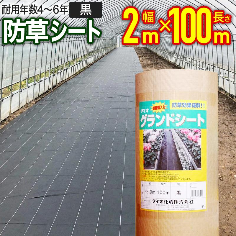 ダイオ 公式 抗菌剤入り防草シート黒 200cm×100m 【ダイオブランド