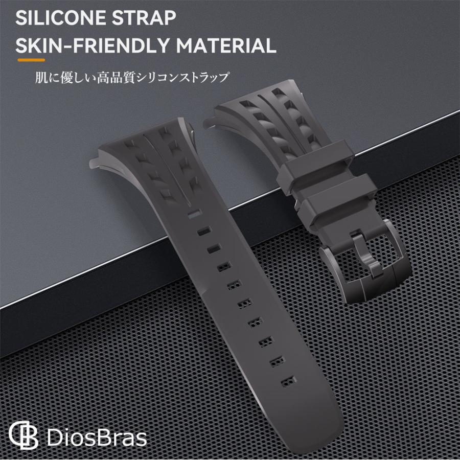 apple watch アップルウォッチ 46mm シリーズ10 バンド ベルト ステンレス ケース カバー 一体型　ラバー  メンズの画像