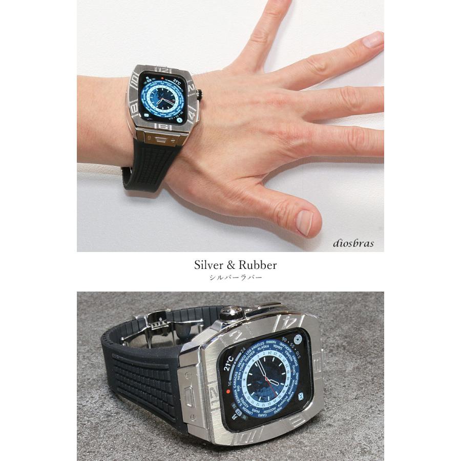 apple watch アップルウォッチ バンド ベルト ステンレス ケース カバー 一体型　ラバー 高級ベルト  メンズ | Apple Watch | 04