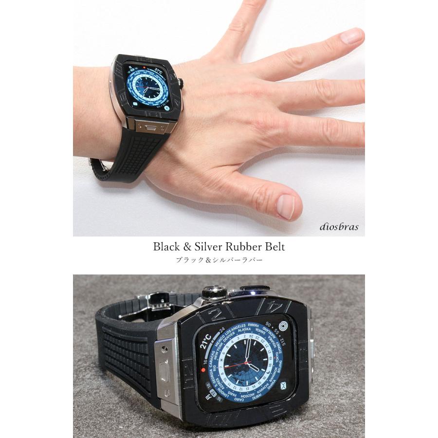 apple watch アップルウォッチ バンド ベルト ステンレス ケース カバー 一体型　ラバー 高級ベルト  メンズ | Apple Watch | 07