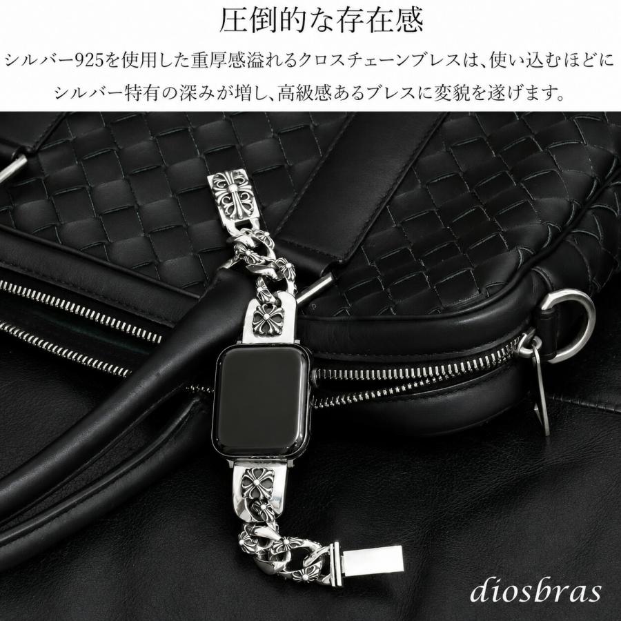 アップルウォッチ  シルバー925  クロス 十字架 apple watch 高級ベルト  44mm 45mm  46mm 49mm シリーズ10の画像