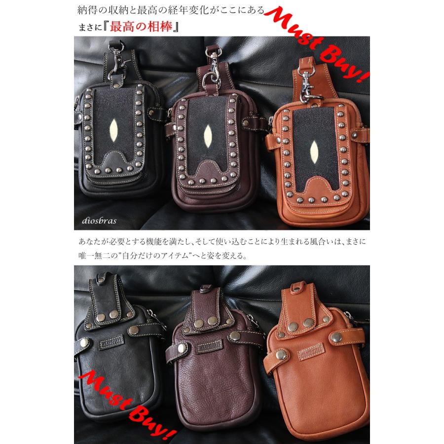 ウエストポーチ ベルトポーチ メンズ 本革 レザーウエストバッグ