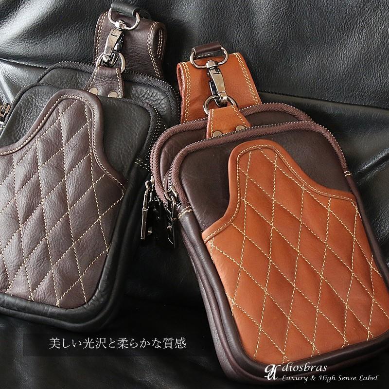 diosbras ディオブラス 本革 ウエスト バッグ ケース レザー 新品 ボディバッグ メンズ 本革 レザー ショルダーバッグ ウエストバッグ