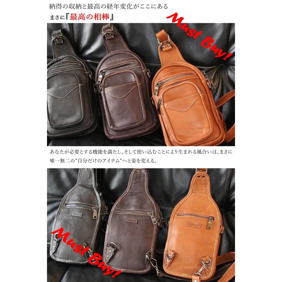 ボディバッグ メンズ 本革 レザー ワンショルダー ショルダーバッグ