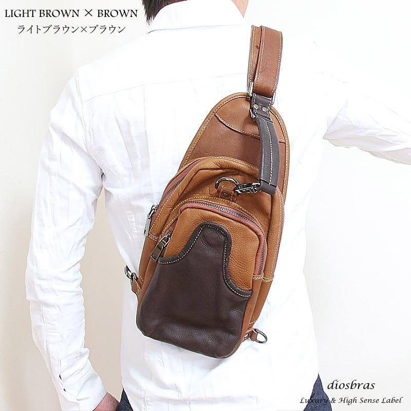 ボディバッグ メンズ 本革 レザー 人気 ブランド : diosbras(ディオ