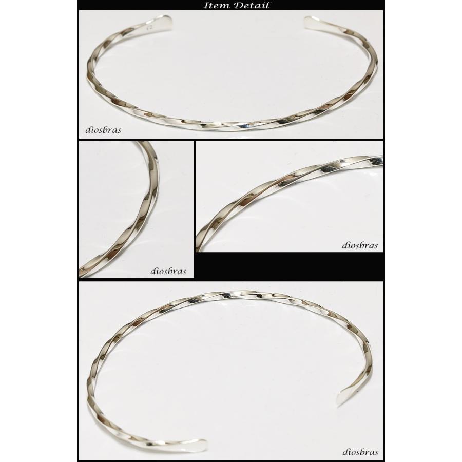 バングル ねじり ウェーブ シンプル ブレスレット シルバー925 メンズ 