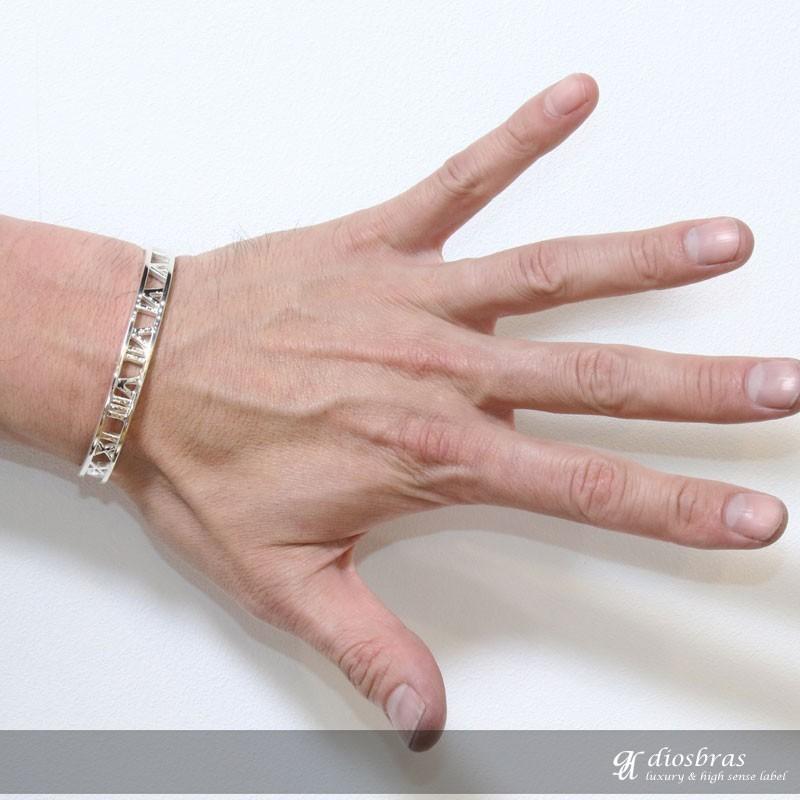 シルバーバングル アクセサリー ハンドメイド ローマ数字 プレート