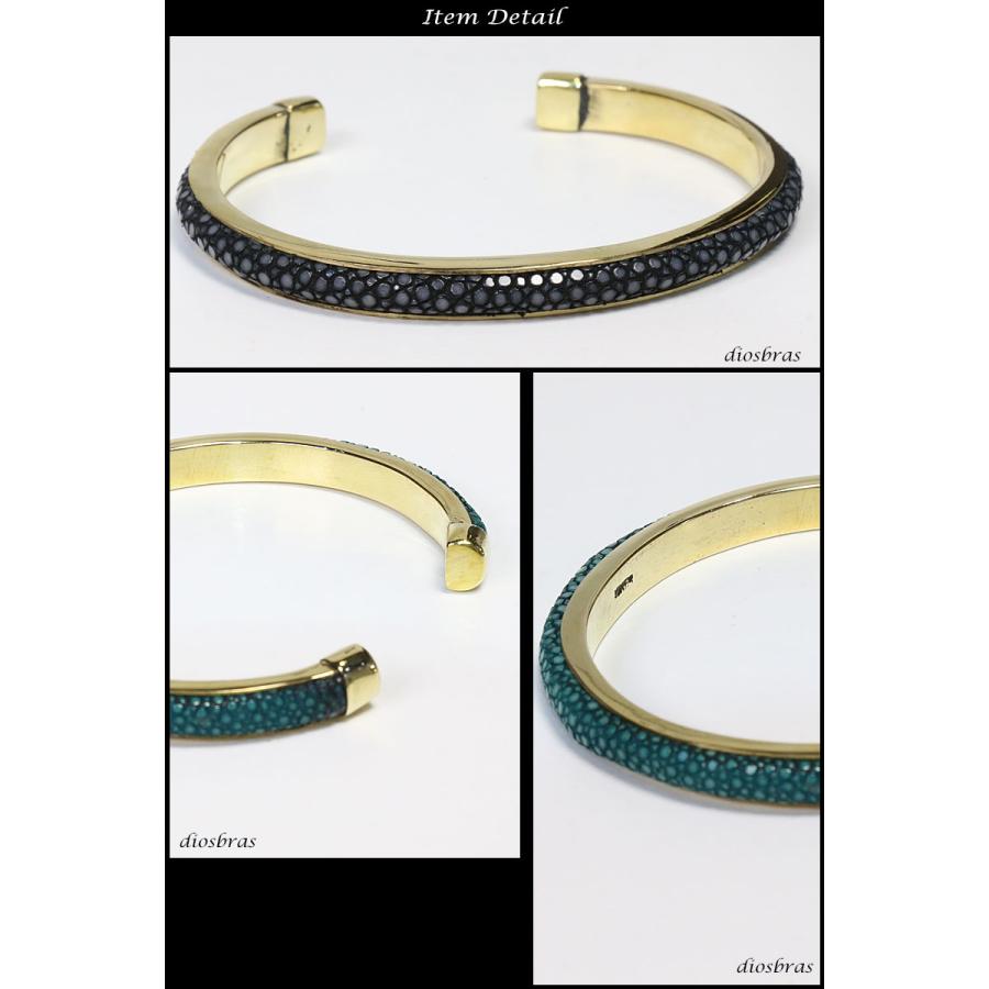 バングル アクセサリー ガルーシャ 鏡面 スティングレイ エイ革