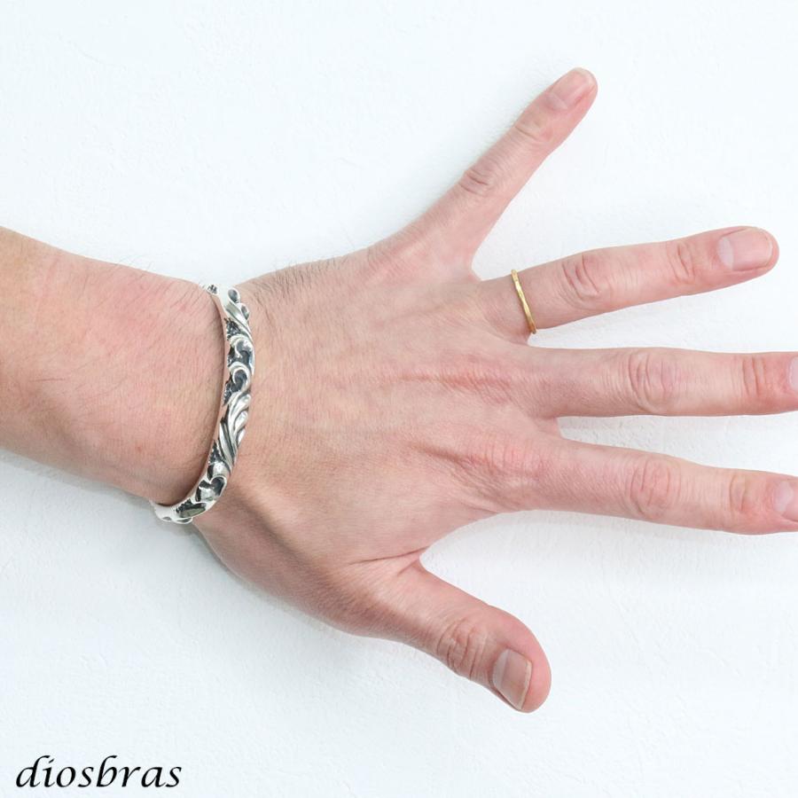 メンズ シルバー バングル 925 シンプル ブレスレット アラベスク シルバーバングル アラベスク 唐草 トライバル シルバーアクセサリー