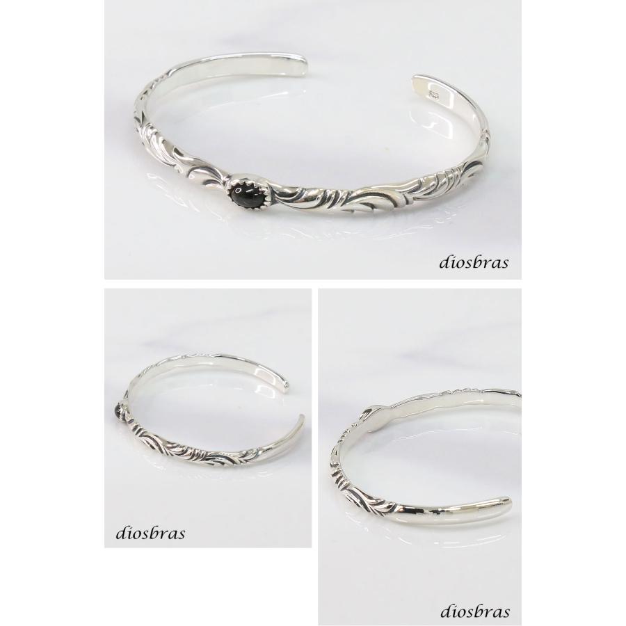 シルバーバングル ブラックスター オニキスアラベスク 唐草 トライバル シルバーアクセサリー インディアンジュエリー メンズ ブレスレット シルバー925 |  | 01