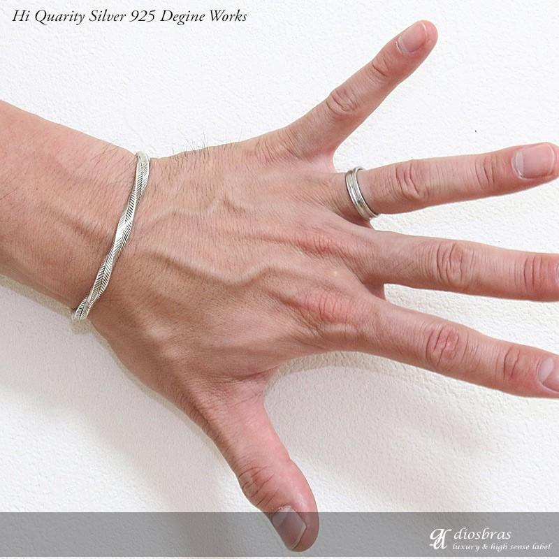 ねじり 羽根 フェザー シルバー925 バングル シルバーアクセサリー