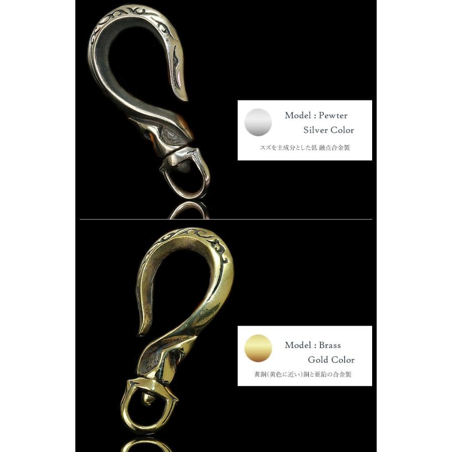 カスタムシルバーショップROADキーフック　シルバー925 xブラスUS key キーフック キーホルダー スカル 骸骨【シルバー925】