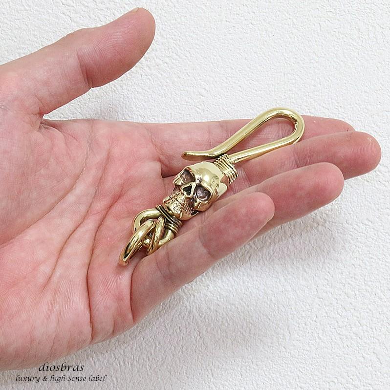 スカル キーホルダー キーフック キーチェーン ゴールド 骸骨