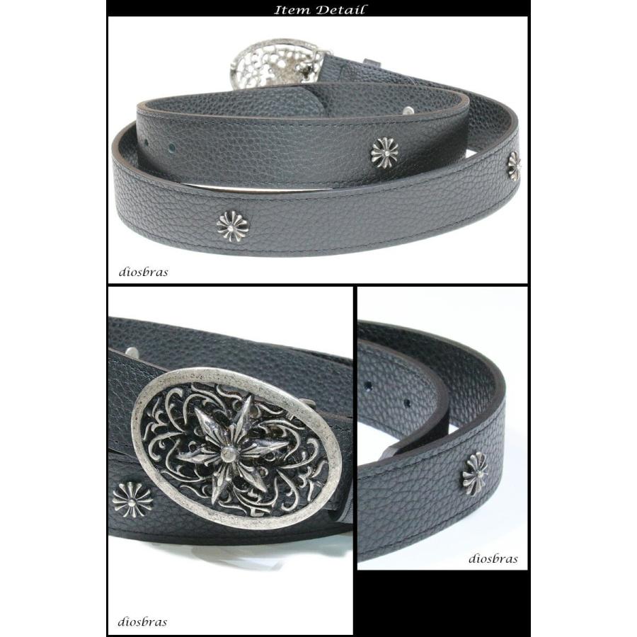 ベルト 本革 クロス バックル スター 星 アラベスク ゴシック コンチョ