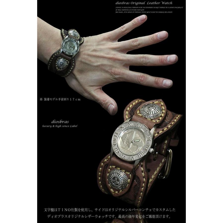 腕時計 メンズ ターコイズ オニキス 時計 レザーブレス ウォッチ