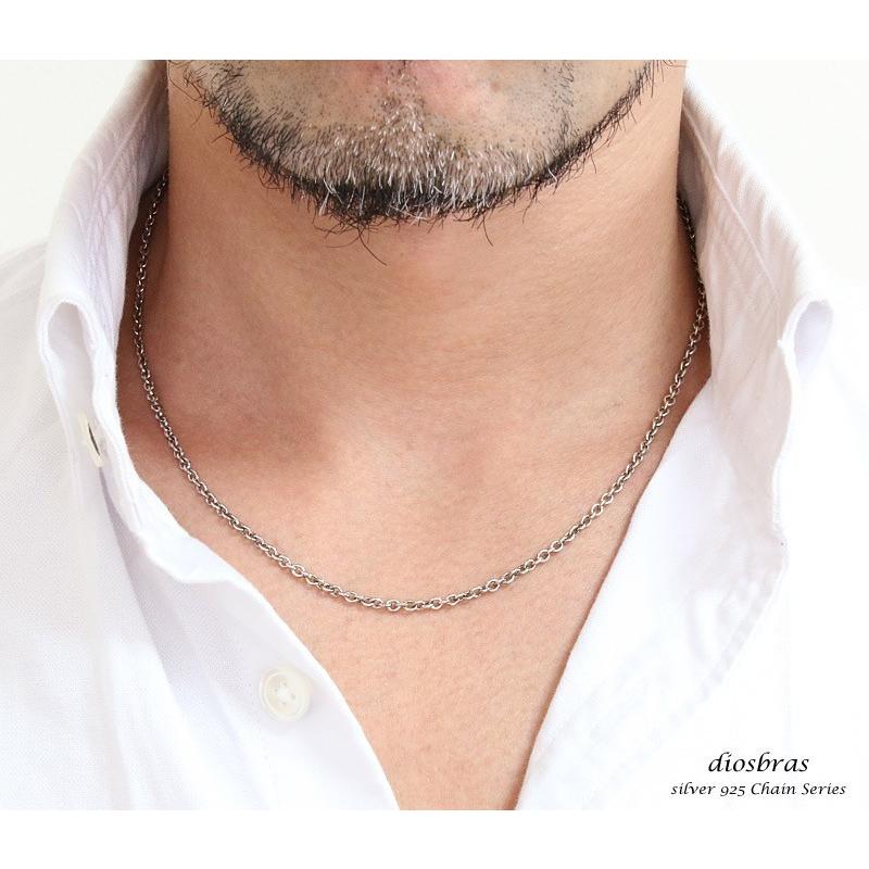 シルバーチェーン ネックレス アズキチェーン 小豆チェーン アンカーチェーン 幅2.3mm 50cm チェーン シルバー925|diosbras|03