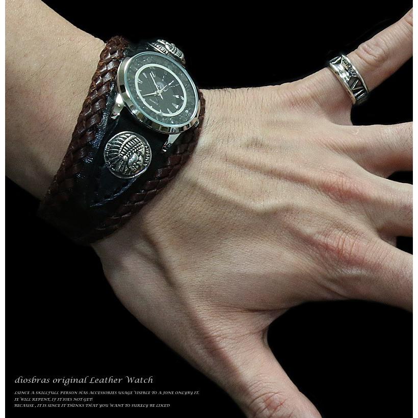 腕時計 メンズ ターコイズ オニキス 時計 レザーブレス ウォッチ 本革