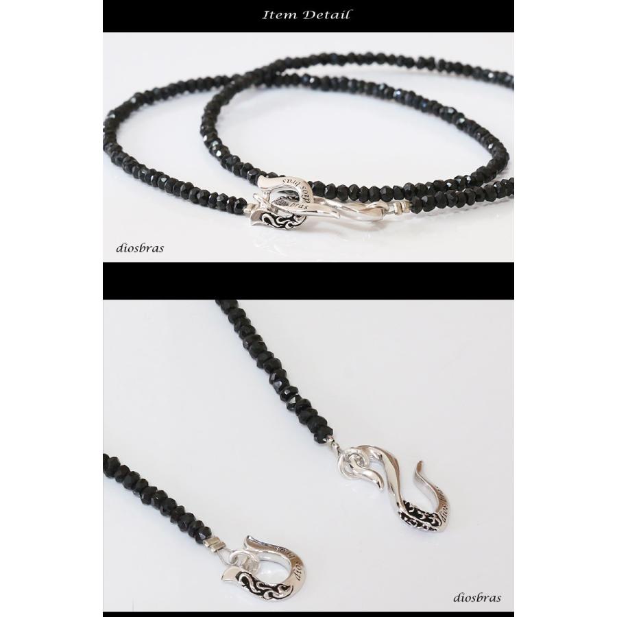 DiosBrasブラックスピネル シルバーネックレス925 ブラックスピネル 3mm ネックレス 馬蹄 ホースシュー シルバー925