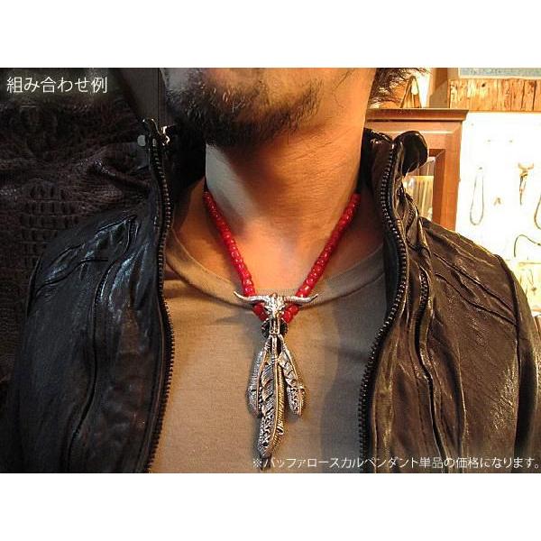 バッファロースカル イーグルフェザー ネックレス 羽 メンズ