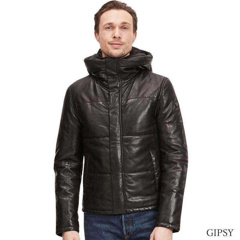 GIPSY ラム シープ スキン レザー ダウンジャケット フード
