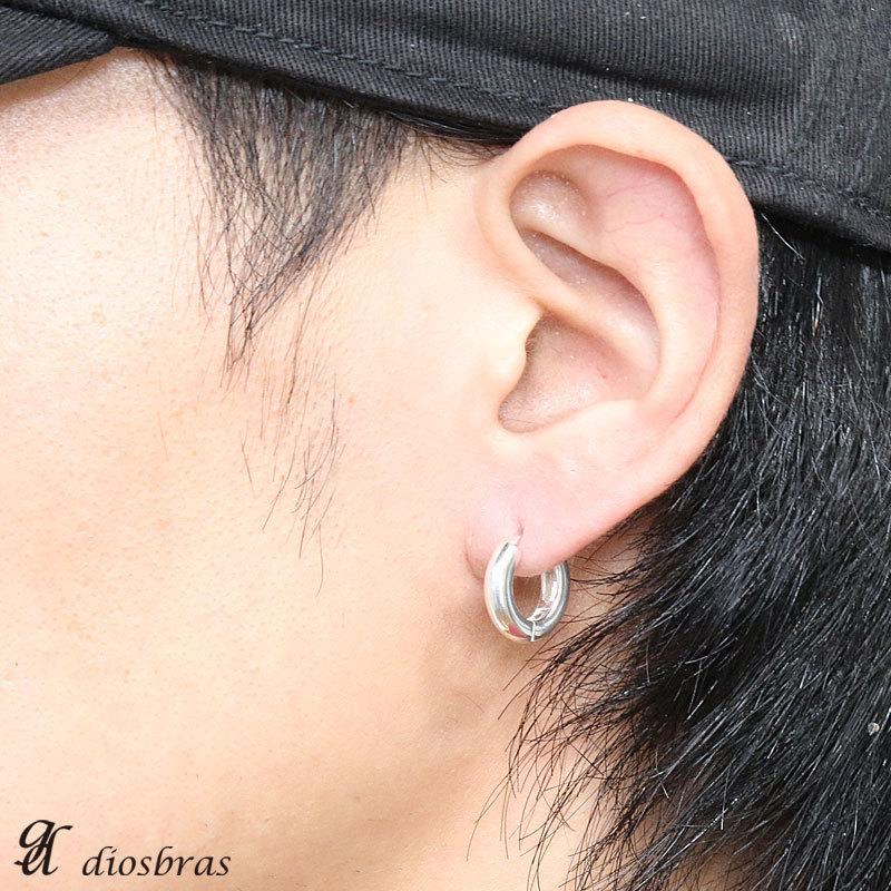 フープピアス 甲丸 丸 リング シルバー９２５ ピアス メンズ レディース 激安ピアス イヤリング アクセサリー シルバー９２５ 片方ピアス 鏡面 14mm Dios Pi342 Mimi Diosbras ディオブラス 通販 Yahoo ショッピング