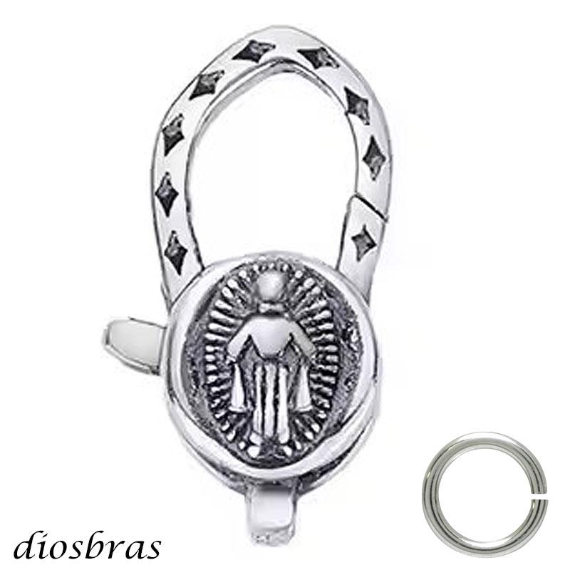 チェーン フック シルバー925 マリア メダイ キリスト マリア様