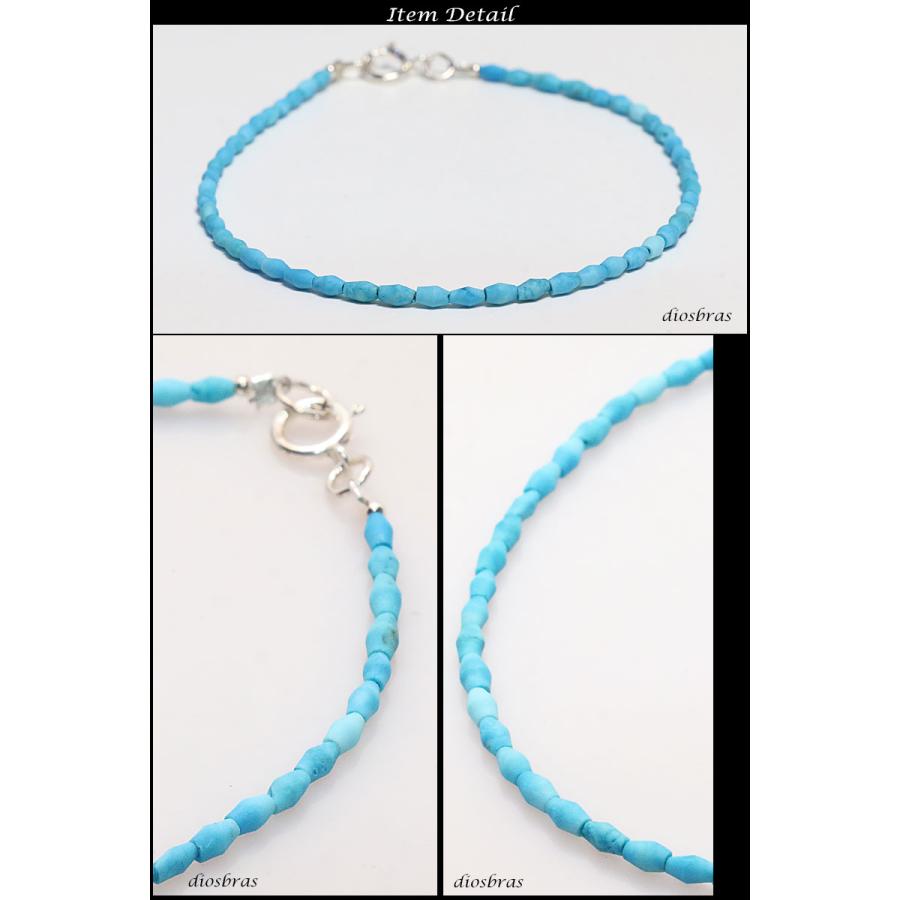 ARIZONAFREEDOM 筒型 ターコイズ ビーズブレス 水色 NO.62 筒型 ターコイズ ビーズブレス （小） | ブレスレット