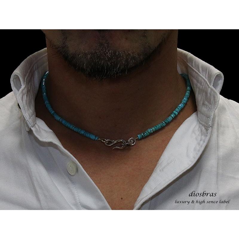 ターコイズ 馬蹄 ホースシュー ネックレス メンズ ネイティブ /羽