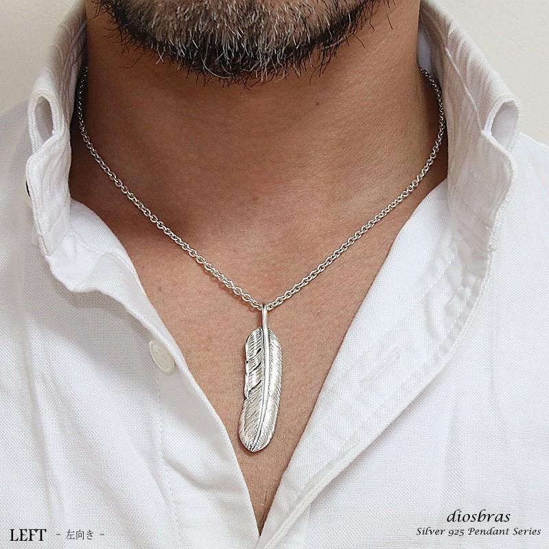 シルバー925 フェザー トップ フェザーネックレス ハンドメイド