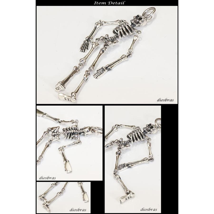 全身 スカル ボーン ペンダント トップ 骸骨 ネックレス シルバー 925