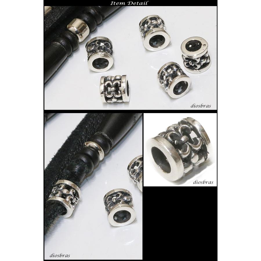 ビーズ シルバー925 パーツ ユリの紋章 リリー 縦6.7mm 直径6.6mm 穴径